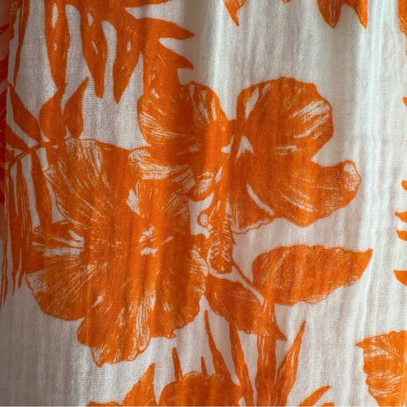 FELICITE short sleeve gauze print top in palm orange women’s size Medium NEW - Picture 8 of 11